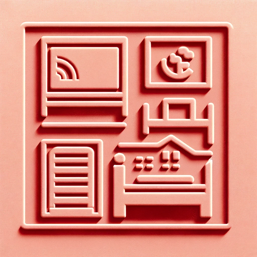 DALL·E 2024 10 30 14.07.59 A minimalist embossed style image representing modern university facilities in Turkey with a pastel red background. Show a single simple icon like